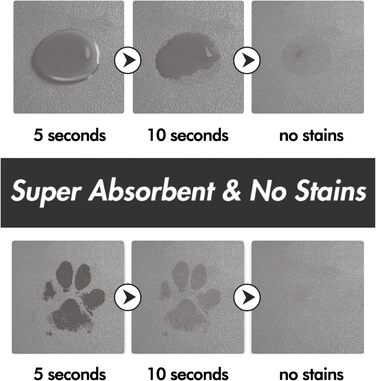 Підкладка під миску для собак та котів, нековзна, 60 x 150 см, сірий колір