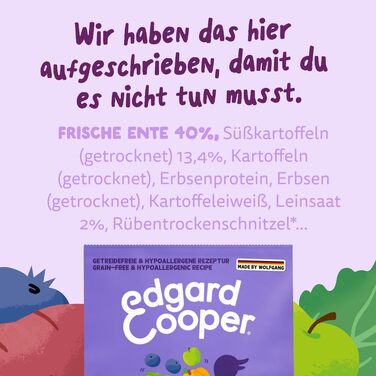 Сухий корм для собак Edgard & Cooper з качкою, беззерновий, з натуральними інгредієнтами та свіжим м'ясом, 7 кг