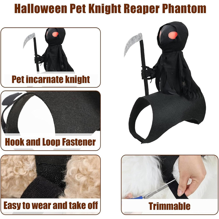 Костюм для собак Темний лицар, розмір L, на липучці, на Хелловін, для котів та собак, середніх та малих порід