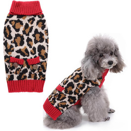 Пуловер для собак Класичний леопардовий принт, тепла куртка для собак на осінь/зиму, розмір XL