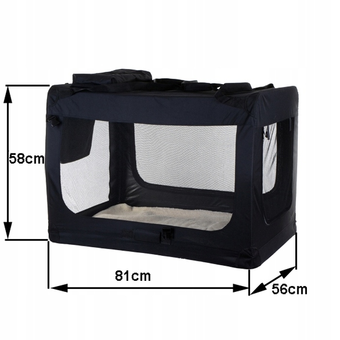 Переноска для собак Royal&Petsky, чорна, XL (81 x 56 x 58 см)