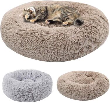 М'яке ліжко для собак середніх та великих порід, кругле, з подушкою, зручне, миється