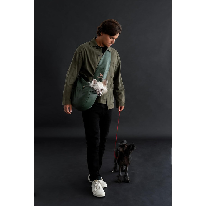 Трансформер для собак Noah & Paw до 5 кг, веганська шкіра, зелений, 38 x 15 x 14 см