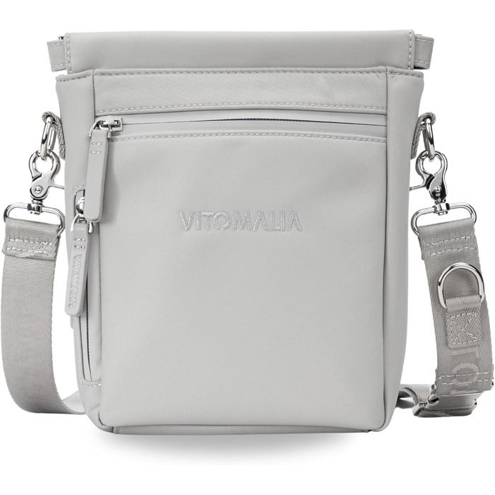 Сумка для собак Deluxe: багатофункціональна сумка через плече з кишенькою для ласощів, сумкою для прогулянок, сумкою для корму, диспенсером для пакетів та магнітною застібкою - ідеальна для прогулянок та тренувань (Сіра)