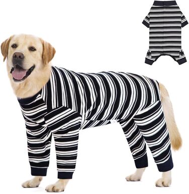 Захисний одяг для собак після операції: повний костюм для собак, що відновлюються (дівчатка, хлопчики), чорний