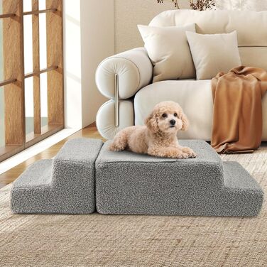 Сходинки для собак Costway - 4 сходинки, з антиковзким покриттям, для собак та котів, сірі