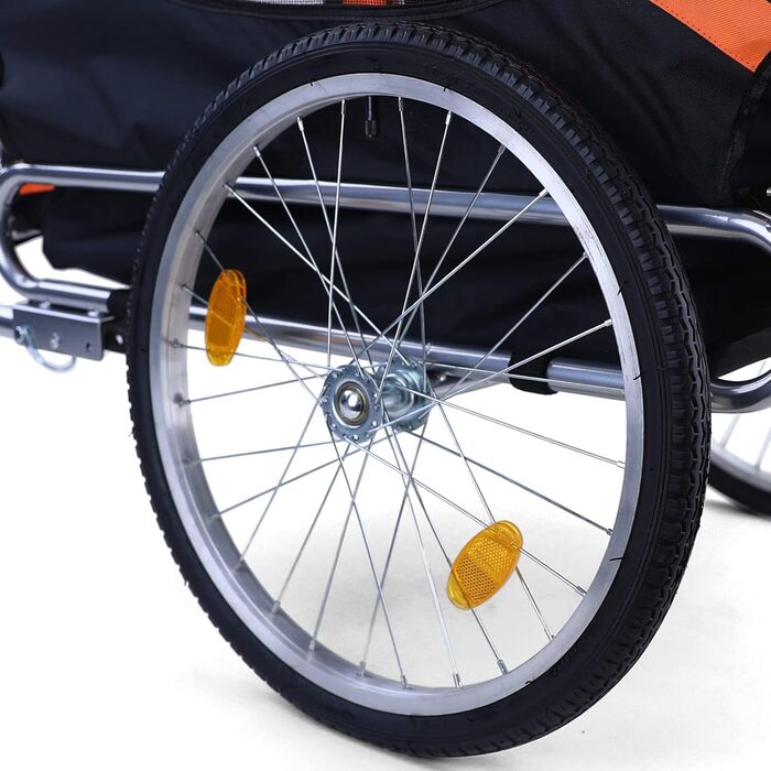 Причіп для велосипеда для собак, складний, до 40 кг, помаранчево-чорний