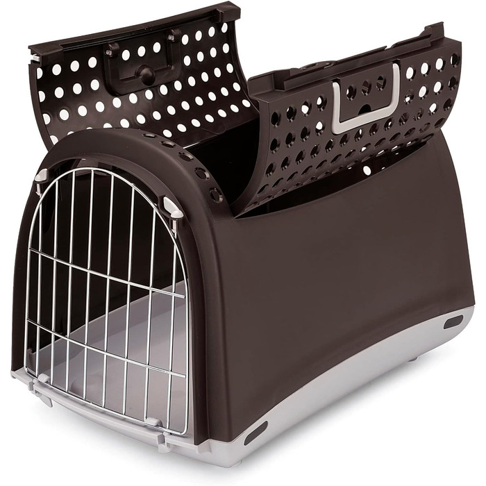 Транспортна клітка Tiendanimal, унікальний дизайн, з верхніми дверцятами, чорна