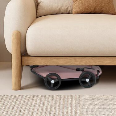 Дитяча коляска для собак середніх порід, до 25 кг, 4 колеса, складана, для подорожей, сірий/рожевий (51 x 35 x 31 см)