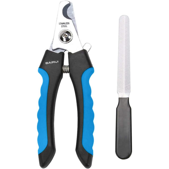 Професійний кусачки для обрізання кігтів собак та котів з пилочкою (блакитний)