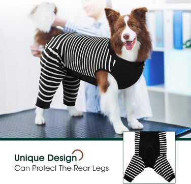 Комбінезон для собак Kuoser після операції на задніх лапах, чорний, розмір L (Back:40cm)