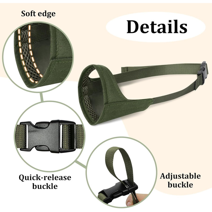 Майзерзон Намордник для собак з короткою мордою, XXS (3.5-4.25 см), м'яка тканина, для грумінгу та ветеринара