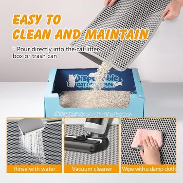 Килимок для котячого туалету Ondware, 117.8 x 66 см, двошаровий, водонепроникний (сірий)