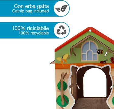 Дім-когтеточка Croci Villa Color для котів, 42x35x50 см, багатобарвний