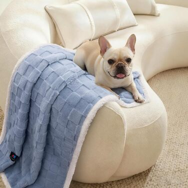 Водонепроникний килимок для собак Luciphia, великий розмір, Sherpa-fleece, двосторонній, захист ліжка та меблів, бежевий (X-Large 85x57 дюймів)