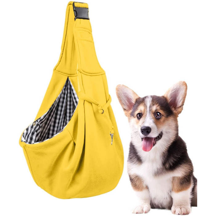 Сумка-переноска для маленьких собак | Руки-вільна, безпечна переноска для собак | Регульована переноска для маленьких собак та домашніх тварин, переноска для собак для подорожей, прогулянок на відкритому повітрі (Жовта)