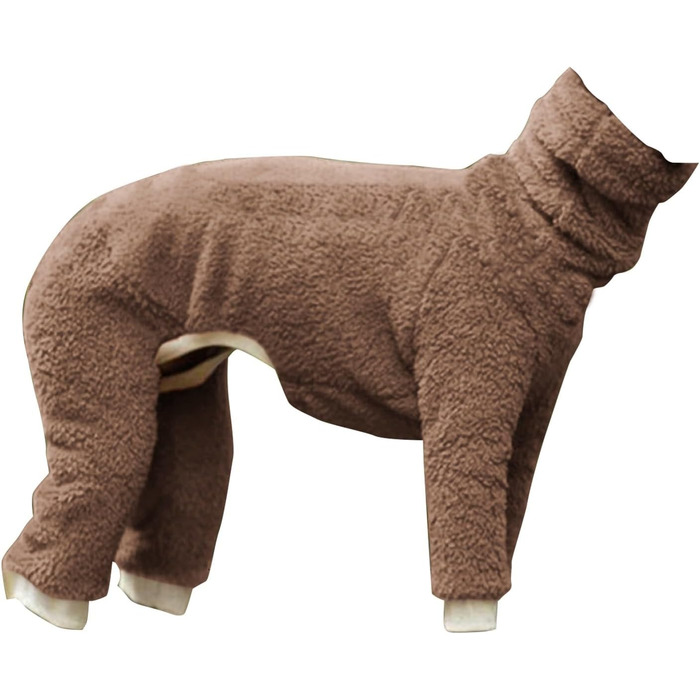 Піжама для собак з високим коміром: теплий флісовий комбінезон для Віппетів та Афганських Віндхундів, затишна піжама для домашніх тварин (A,M)