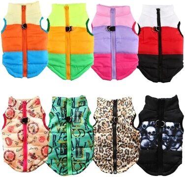 Зимовий теплий пуховик для собак, термокуртка, теплий зимовий одяг для холодної погоди, зручна куртка для маленьких та середніх собак (Синьо-жовтий, розмір L) Синій / Жовтий L