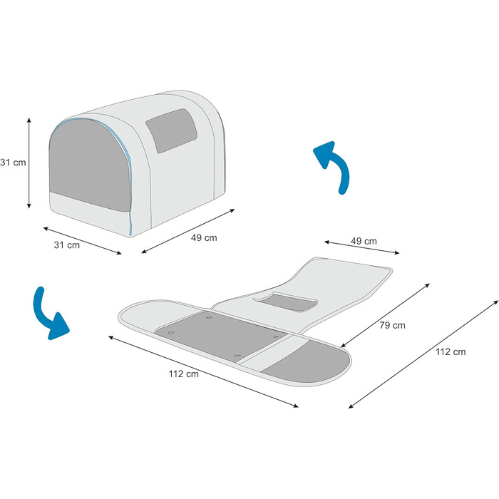 Транспортна сумка для собак та котів, сумка-переноска для тварин, Beige, 31x49x31 см, еко-лляна тканина