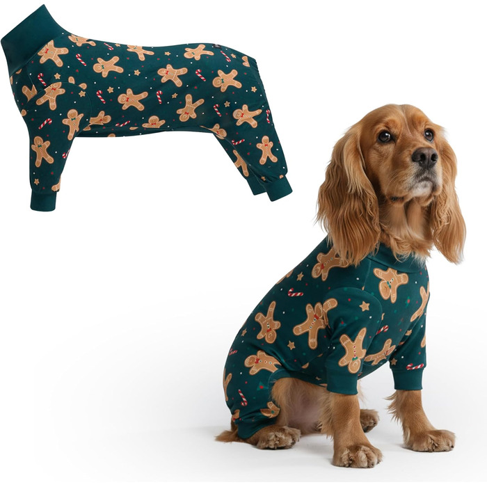 Піжама для собак Spark Paws, ультрам'яка, 4-стороння еластичність, для відновлення після операції, соня для маленьких, середніх та великих собак - M (Модель: Чоловічок з імбиру, L: 7-10кг)