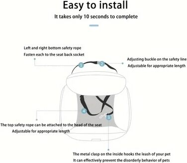 Автокрісло для собак, автоліжко для собак - знімний м'який пухнастий лежак для собак, автоліжко для собак, миється, з повідком та ременем, підходить для авто/вантажівки/SUV/пікапа, темно-сірий L