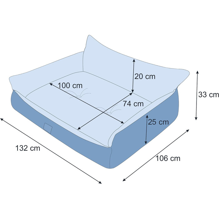 Ліжко для собак DOGGY - корзина для собак маленьких, середніх та великих порід - лежанка для тварин - собаче диван-матрац - ліжко для домашніх тварин - XXXL 132x106 см - коричневий колір з лапами