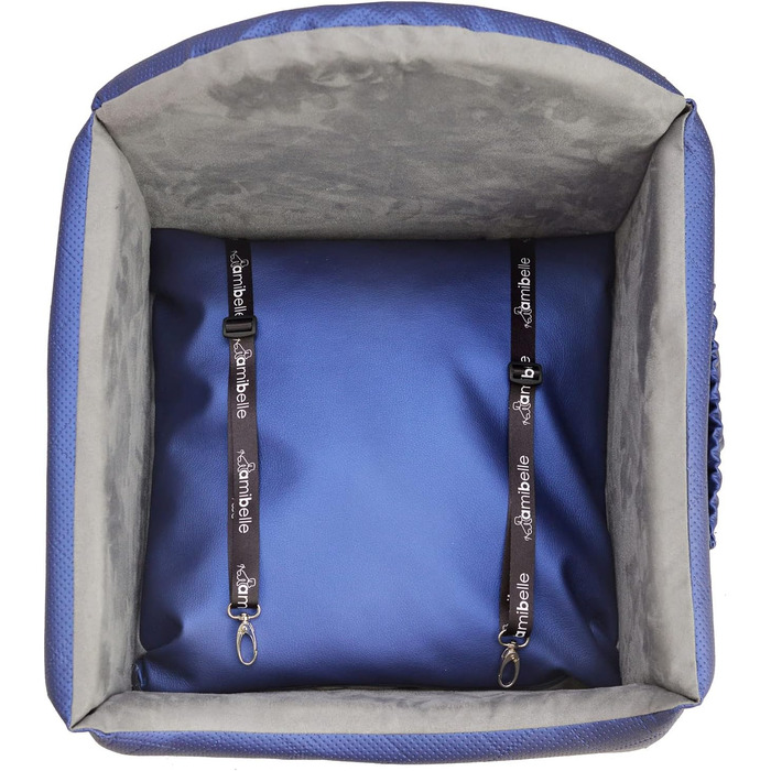 Автокрісло для собак 2в1 | Універсальне миюче автокрісло для заднього та переднього сидіння | Лежанка для собак та котів | Штучна шкіра, пухнастий плюш | 48 x 48 см (Блакитний)