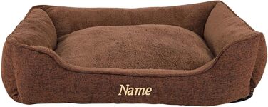 М'яке ліжко для собак та котів Lionto знімний чохол, 110x80 см, коричневе, з антиковзким дном