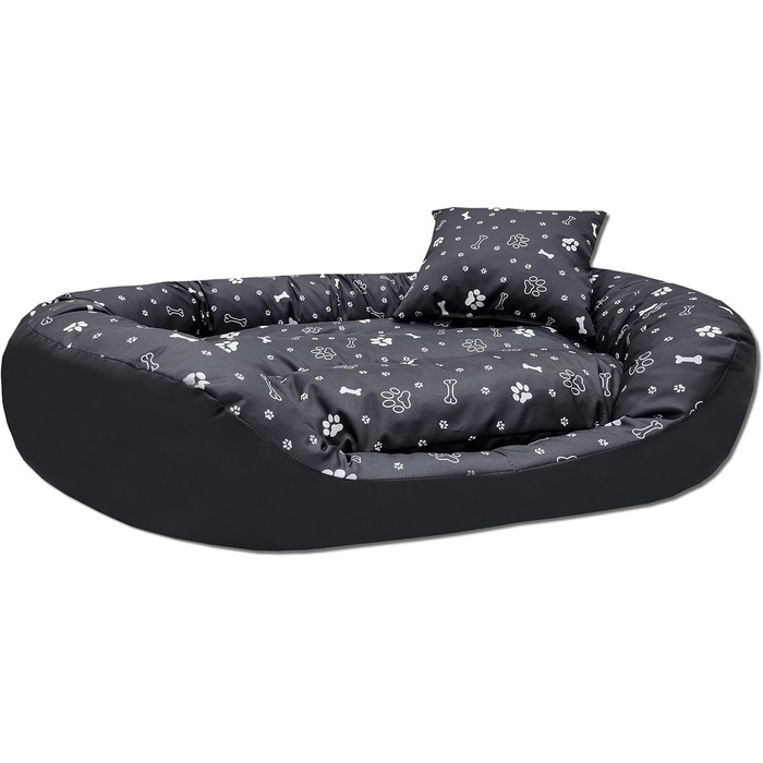 Ортопедичне ліжко для собак Luxus з м'яким бортиком, формастійке, стійке до подряпин, легке у догляді (чорний)