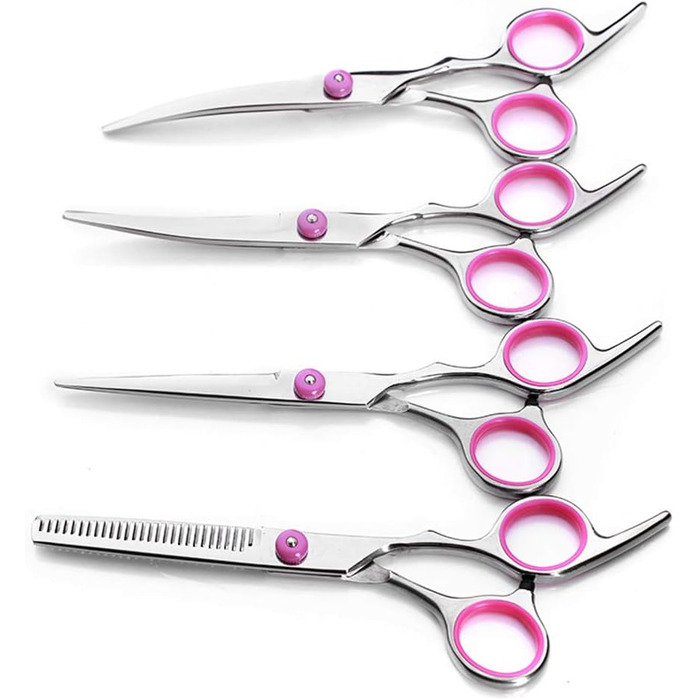 Набір професійних ножиць для грумінгу домашніх тварин 6.0 дюймів (5 шт.) з нержавіючої сталі, для стрижки та витончення шерсті, для салонів та грумерів