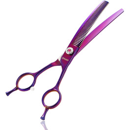 Професійна вигнута ножиця для грумінгу собак, гострі леза, універсальна ножиця, ножиці для догляду за собаками, японська сталь 440C, плавне різання та точний зріз, кольори, 17,8 см
