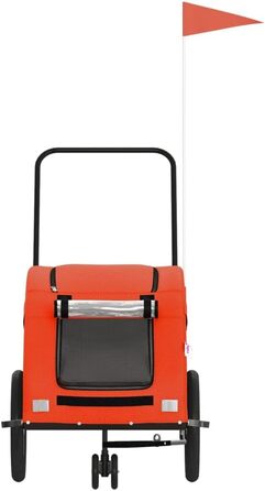 Причіп для велосипеда для собак Оранжевий та Сірий, Oxford-Gewebe та сталь, LH48939