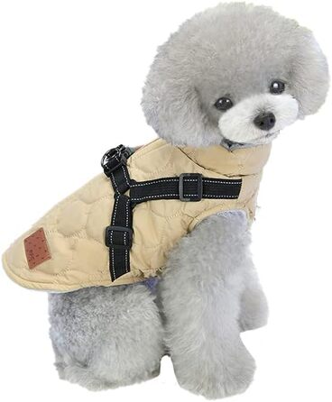 Теплий зимовий одяг для собак Meioro: куртка та пуловер з бавовни з ефектом відблиску (Хакі, 3XL)