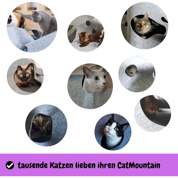 CatMountain® Інтерактивний килимок-тунель для котів, іграшка для кошенят та дорослих котів