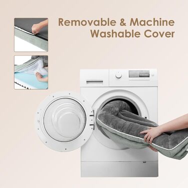 Ортопедичне ліжко для собак EHEYCIGA, великі породи, 112x81 см, кошик для собак з Memory Foam, XL, водовідштовхувальне, неслизьке, з високим бортиком, сіро-зелене