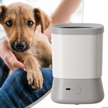 Портативний очищувач лап для собак USB, 360° мийка лап для собак, щітка для чищення лап домашніх тварин, сірий