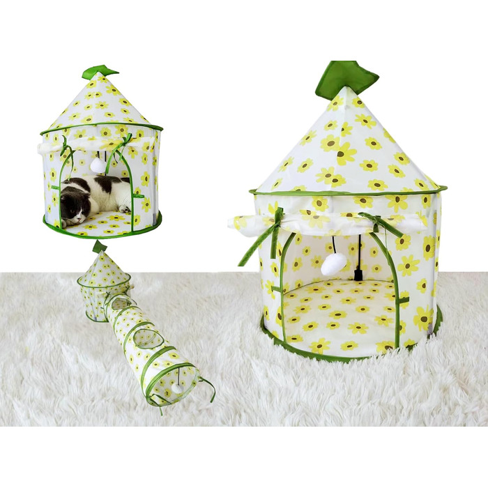 Ігровий тунель для котів та тварин, Pop-Up тунель, складаний, зелений