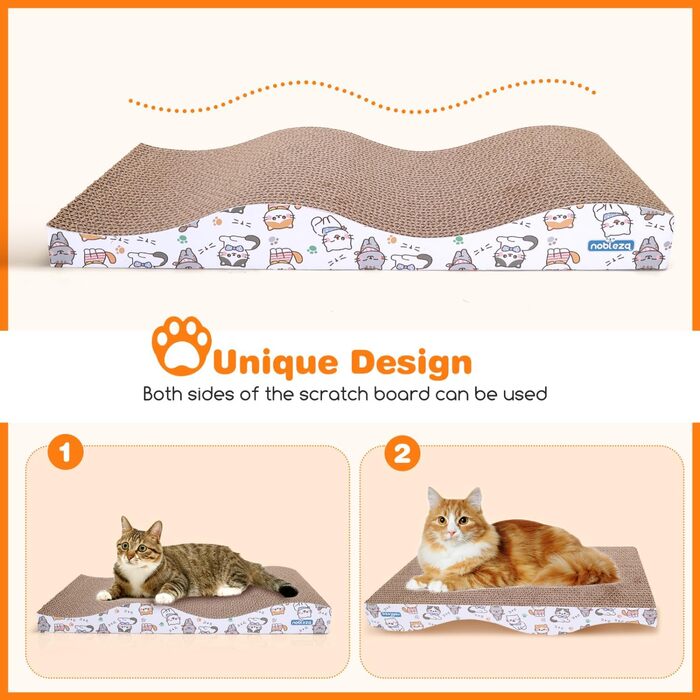 Котячі кігтеточки Nobleza (4 шт.) з м'ятою, з гофрокартону, екологічні, преміум-якість