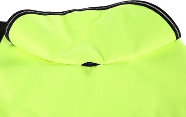 Зимовий теплий накид для собак Flamingo – Eisbär Fluo Gelb, 20 см, жовтий, поліестер, водо- та вітронепроникний, світловідбиваючі смуги, PU-покриття, отвір для шлейки, XXXXS