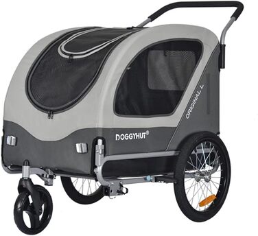 Велопричіп та візок для собак Doggyhut Original Large 2 в 1, до 35 кг, з ручним гальмом Tiggo 80405