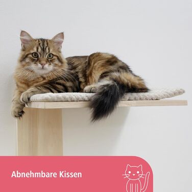 Стійка для котів Kerbl Timber, настінна, натуральний/тауpe, 150 см, до 4,5 кг