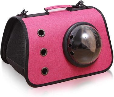 PETCUTE Транспортна переноска для котів та собак, м'яка, складна, 40x25x25 см, Рожевий