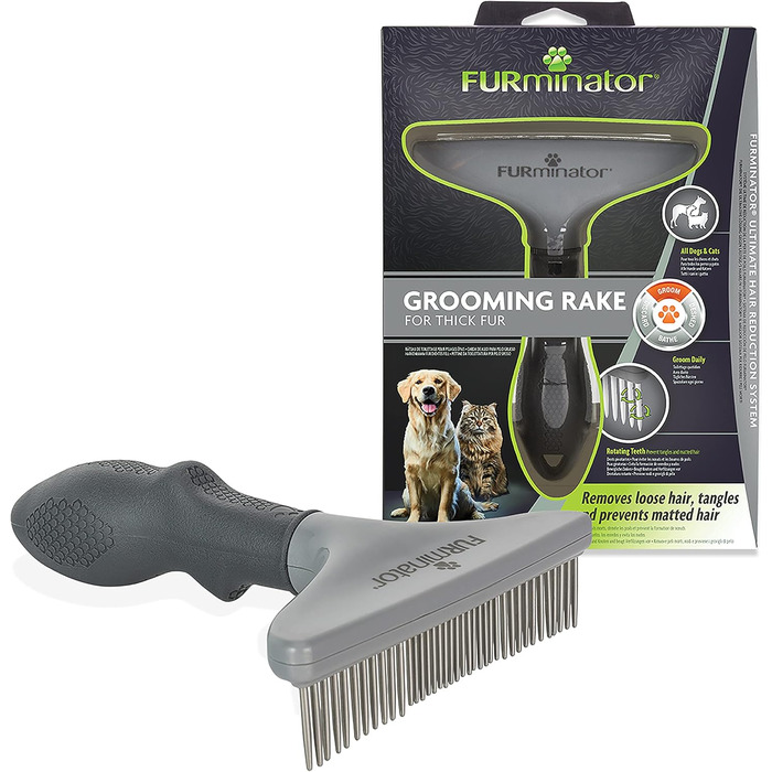 FURminator інструмент для вичісування XL для довгошерстих собак і котів, щітка від ковтунів і сплутаної шерсті