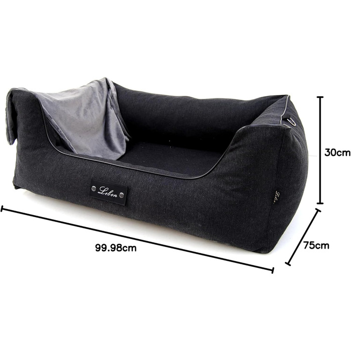 Ортопедичне собаче ліжко Lebon Carl Plus 100x75x30 см з підстилкою - Deluxe, Made in EU