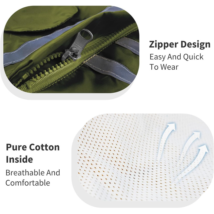 Дощовик для собак PETCUTE: водонепроникний, дихаючий, з капюшоном, XL, оливковий