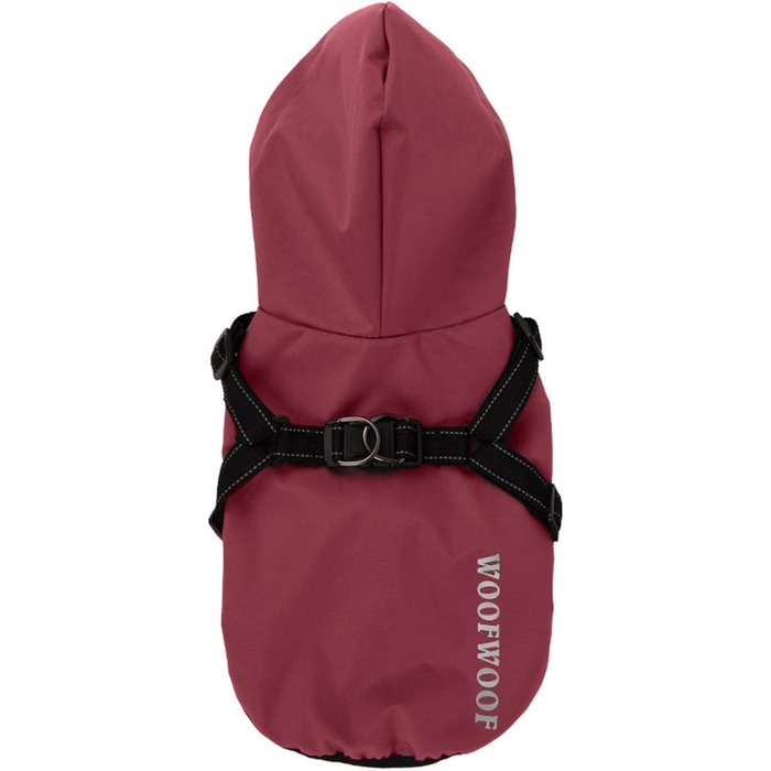 Водонепроникний дощовик для собак, дощова куртка з капюшоном для тварин, червоний, розмір XXL (56 см)