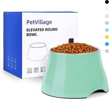 Миска для собак Petvillage, конічної форми, неслизька, з нержавіючою сталею, піднята миска для середніх собак, спанієлів з довгими вухами, велика місткість, розмір L, 3 чашки, (Medium(2 чашки), м'ятний колір)