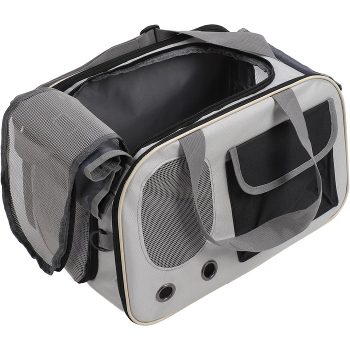 Транспортна переноска для собак та котів, складана, зелена (чорна)