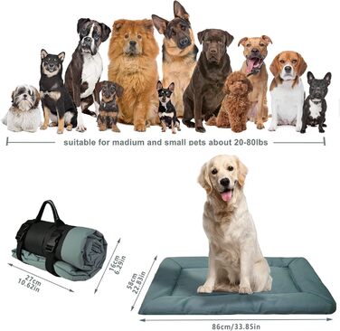 Лежанка для собак та котів WESKIFAN: водонепроникна, знімний чохол, 58 x 86 см, сіра