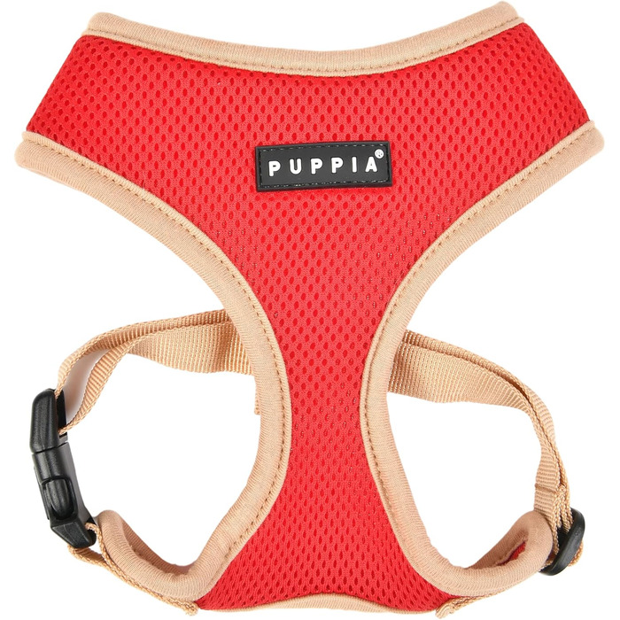 Шлейка для собак Puppia Soft Harness II - м'яка, зручна, регульована (червона, L)